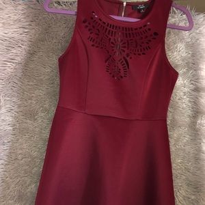 Iris Burgundy Flared Dress